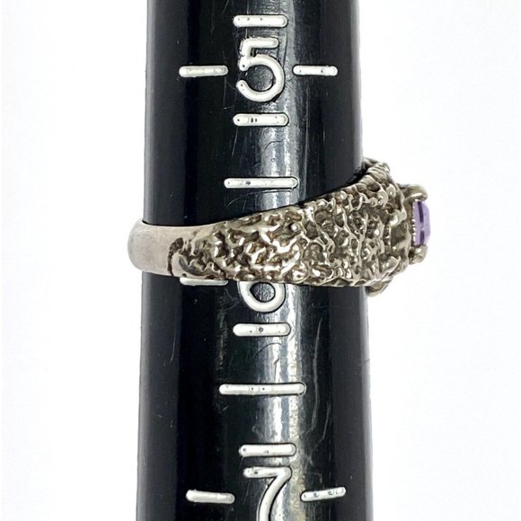 Don Dietz Handmade Amethyst 6mm Gemstone Cast Sterling Silver Ring Size 5.75 - Picture 16 of 16